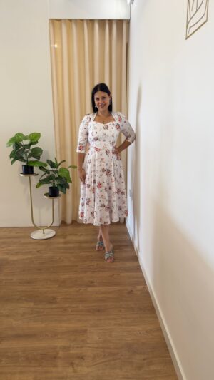Vestido branco floral