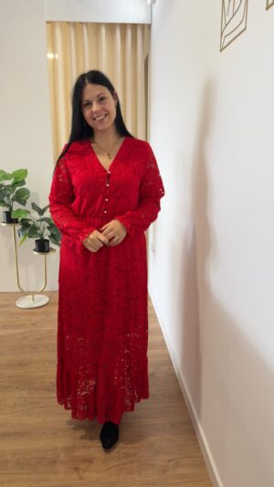 Vestido vermelho renda