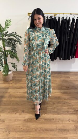 Vestido floral verde