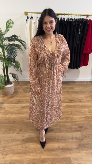 Vestido padrão bege